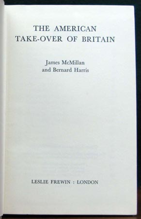 American Take-Over of Britain - McMillan & Harris - Title Page