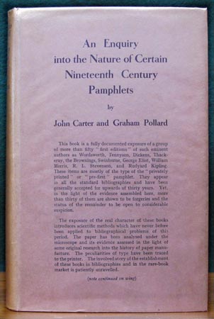 An Enquiry into the Nature of Certain Nineteenth Century Pamphlets - Carter & Pollard