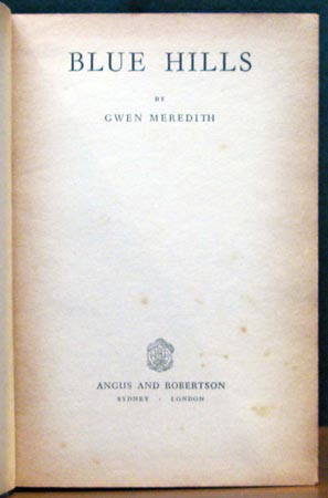Blue Hills - Gwen Meredith - Title Page