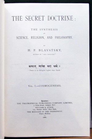 Secret Doctrine - Blavatsky - Title Page
