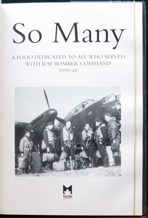So Many - A Folio Dedicated to All Who Served with RAF Bomber Command 1939-45 - Title Page