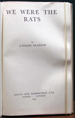 We Were The Rats - Lawson Glassop- Title Page