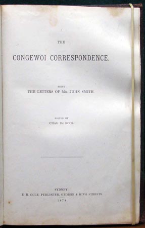 Congewoi Correspondence - John Smith - Title Page'