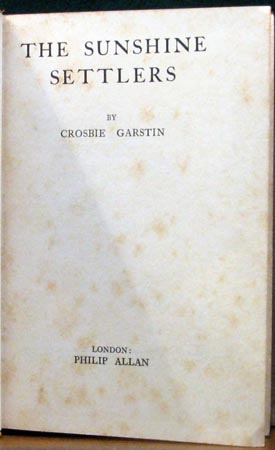 Sunshine Settlers - Crosbie Garstin - Title Page
